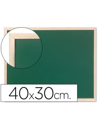 Pizarra verde q connect marco de madera 40x30 cm sin repisa