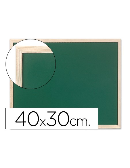 Pizarra verde q connect marco de madera 40x30 cm sin repisa
