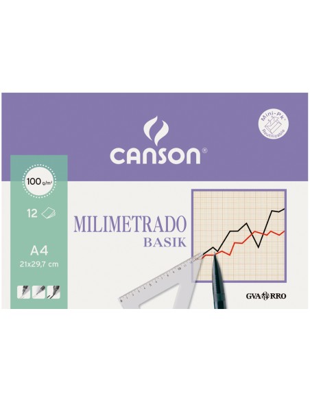 Papel milimetrado guarro 210x297 mm minipack de 12 hojas Papel milimetrado guarro 210x297 mm minipack de 12 hojas