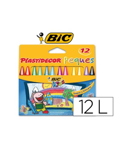 Lapices cera plastidecor peques caja de 12 colores surtidos