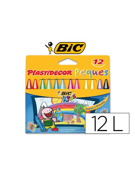 Lapices cera plastidecor peques caja de 12 colores surtidos