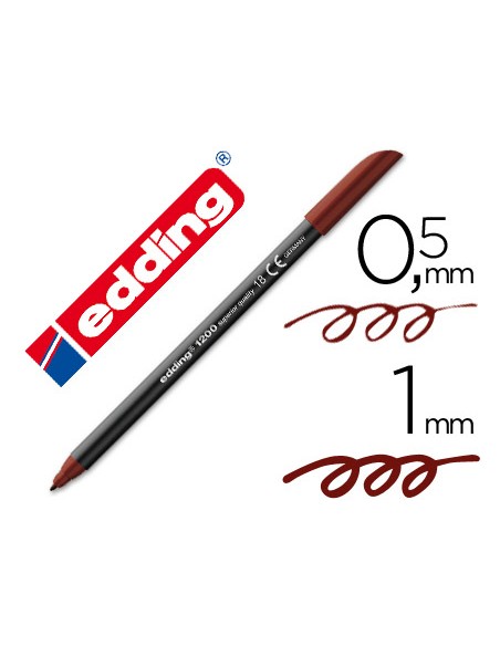 Rotulador edding punta fibra 1200 marron oscuro n 18 punta redonda 05 mm