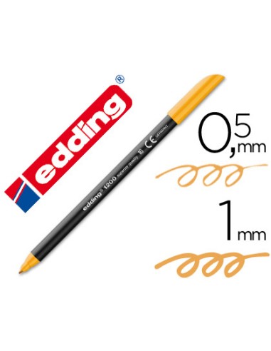 Rotulador edding punta fibra 1200 naranja claro n16 punta redonda 05 mm