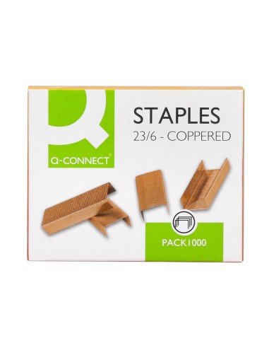 Grapas q connect nº 23 6 cobreadas caja de 1000 unidades