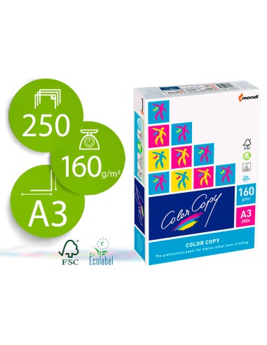 Papel fotocopiadora color copy din a3 160 gramos paquete de 250 hojas
