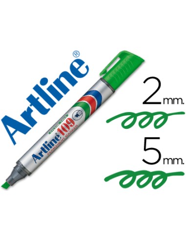 Rotulador artline marcador permanente 109 verde punta biselada