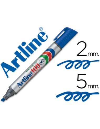 Rotulador artline marcador permanente 109 azul punta biselada