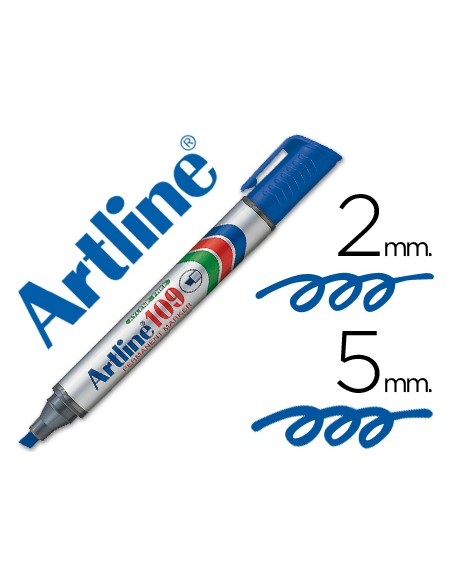 Rotulador artline marcador permanente 109 azul punta biselada