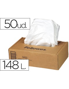Bolsa de residuos fellowes para destructora de documentoscaja con 50 und para ps380 380cc 420 420cc 480cc