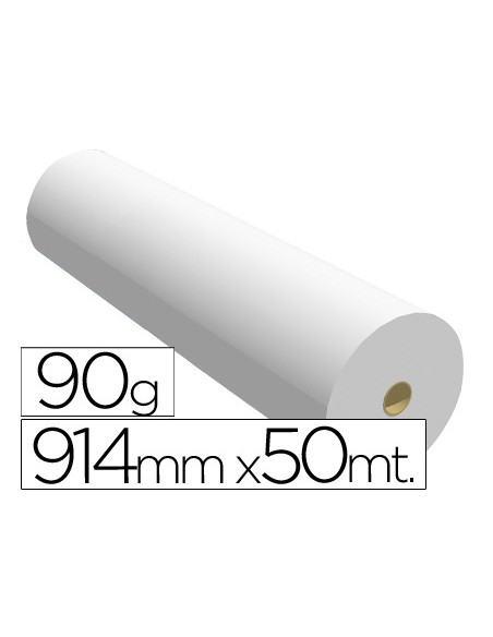 Papel reprografia para plotter 914mmx50mt 90gr impresion ink jet
