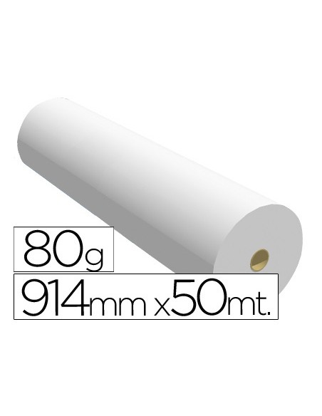 Papel reprografia para plotter 914mmx50mt 80gr impresion ink jet