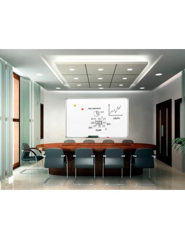 Pizarra blanca q connect lacada magnetica marco de aluminio 120x90 cm