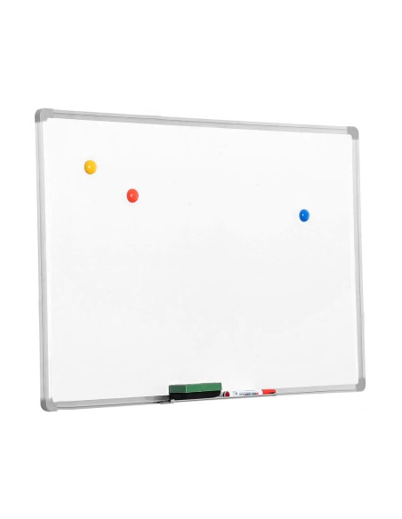 Pizarra blanca q connect lacada magnetica marco de aluminio 120x90 cm