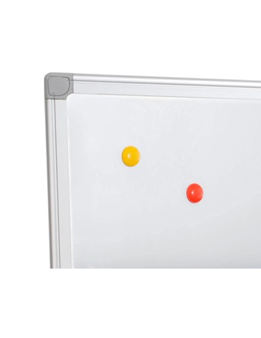 Pizarra blanca q connect lacada magnetica marco de aluminio 90x60 cm