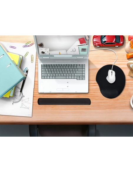 Reposamunecas de gel q connect color negro 475x80x250 mm