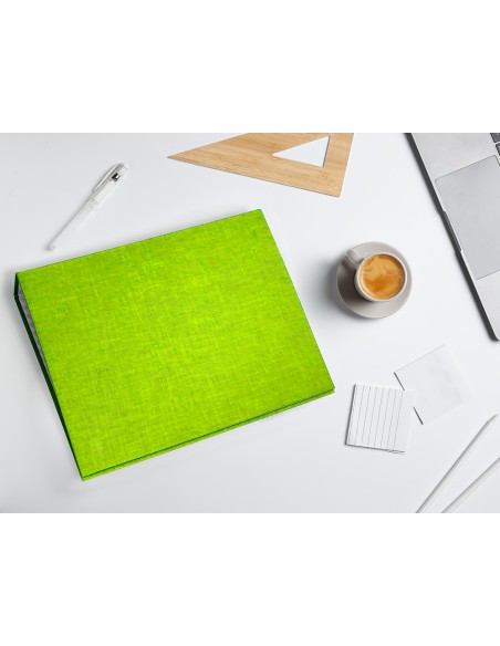 Carpeta de 4 anillas 25mm mixtas liderpapel folio cartonforrado paper coat verde frosty