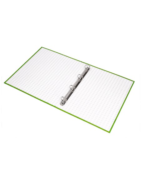 Carpeta de 4 anillas 25mm mixtas liderpapel folio cartonforrado paper coat verde frosty