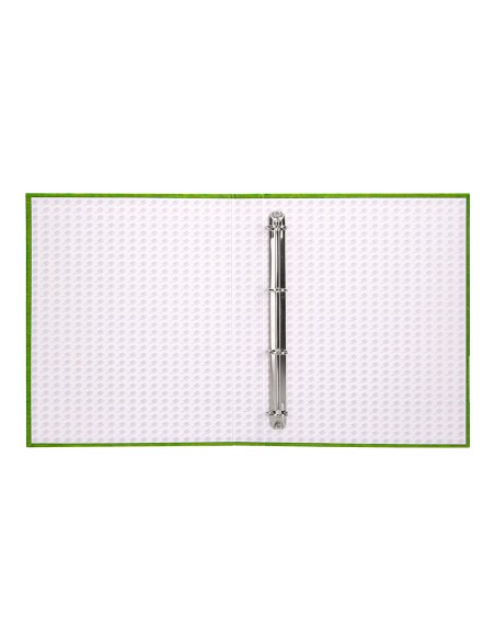 Carpeta de 4 anillas 25mm mixtas liderpapel folio cartonforrado paper coat verde frosty