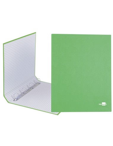 Carpeta de 4 anillas 25mm mixtas liderpapel folio cartonforrado paper coat verde frosty