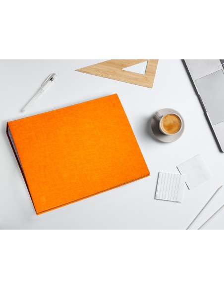 Carpeta de 4 anillas 25mm mixtas liderpapel folio carton forrado paper coat naranja