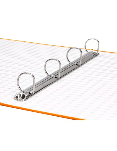 Carpeta de 4 anillas 25mm mixtas liderpapel folio carton forrado paper coat naranja