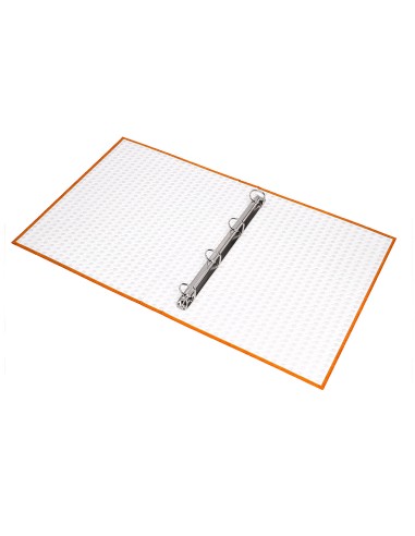 Carpeta de 4 anillas 25mm mixtas liderpapel folio carton forrado paper coat naranja