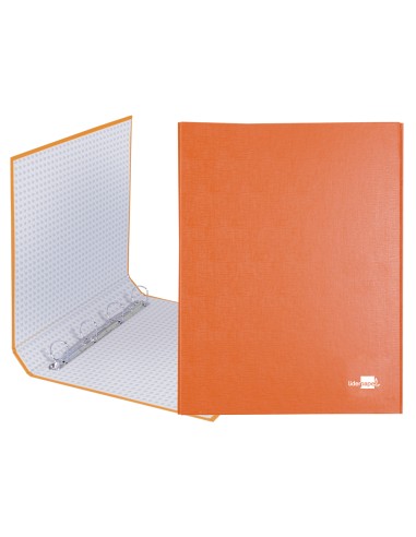 Carpeta de 4 anillas 25mm mixtas liderpapel folio carton forrado paper coat naranja