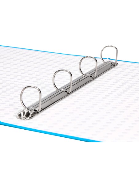 Carpeta de 4 anillas 25mm mixtas liderpapel folio carton forrado paper coat celeste