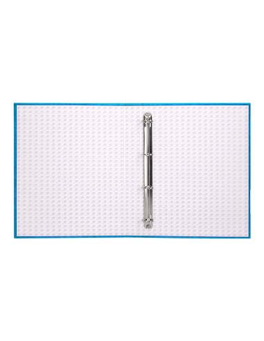 Carpeta de 4 anillas 25mm mixtas liderpapel folio carton forrado paper coat celeste