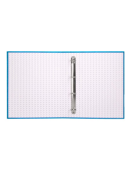 Carpeta de 4 anillas 25mm mixtas liderpapel folio carton forrado paper coat celeste