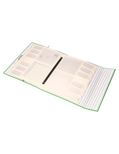 Carpeta clasificadora liderpapel 12 departamentos folio prolongado carton forrado verde claro