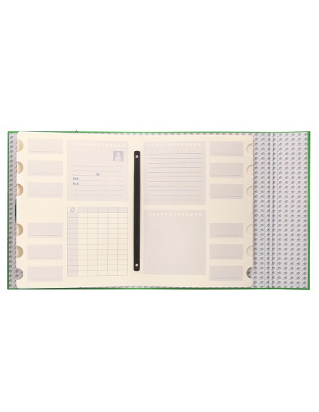 Carpeta clasificadora liderpapel 12 departamentos folio prolongado carton forrado verde claro