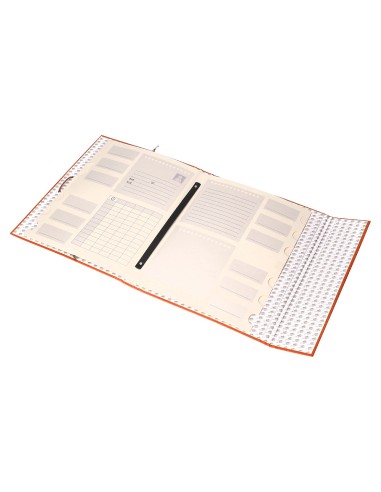 Carpeta clasificadora liderpapel 12 departamentos folio prolongado carton forrado naranja