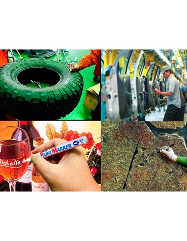 Rotulador artline marcador permanente ek 400 xf azul punta redonda 23 mm metal caucho y plastico