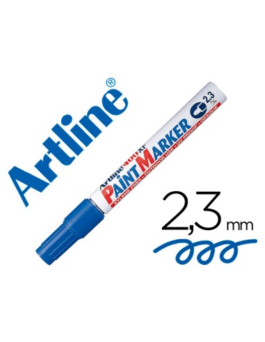 Rotulador artline marcador permanente ek 400 xf azul punta redonda 23 mm metal caucho y plastico