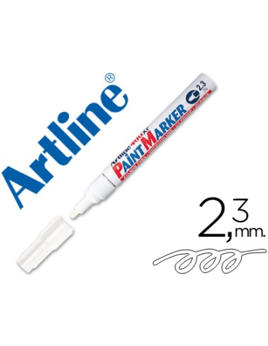Rotulador artline marcador permanente ek 400 xf blanco punta redonda 23 mm metal caucho y plastico