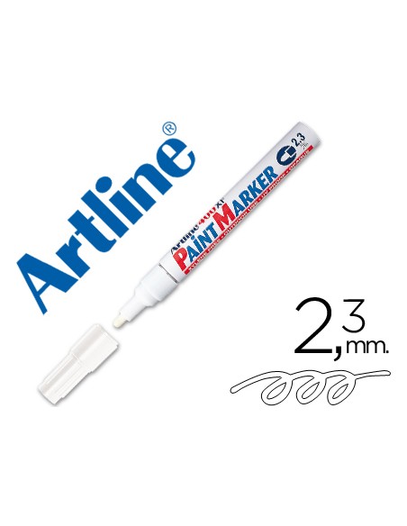 Rotulador artline marcador permanente ek 400 xf blanco punta redonda 23 mm metal caucho y plastico
