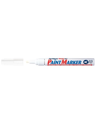 Rotulador artline marcador permanente ek 400 xf blanco punta redonda 23 mm metal caucho y plastico