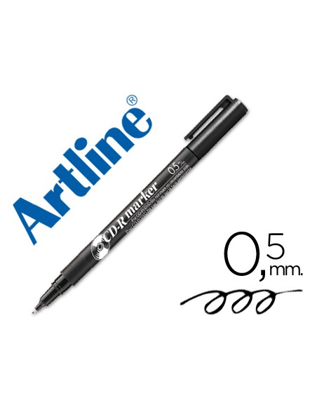 Rotulador artline para cd punta de fibra permanente ek 883 negro punta redonda 05 mm