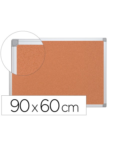 Pizarra corcho q connect marco de aluminio 90x60 cm