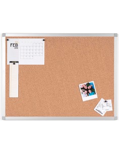Pizarra corcho q connect marco de aluminio 90x60 cm