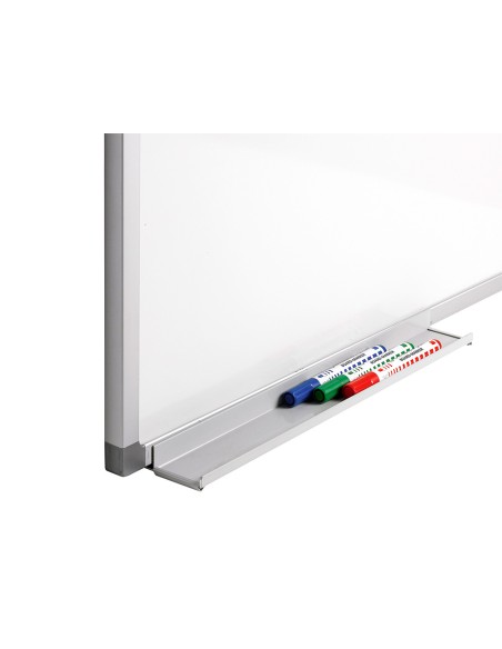 Pizarra blanca q connect melamina marco de aluminio 120x90 cm