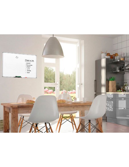 Pizarra blanca q connect melamina marco de aluminio 60x45 cm
