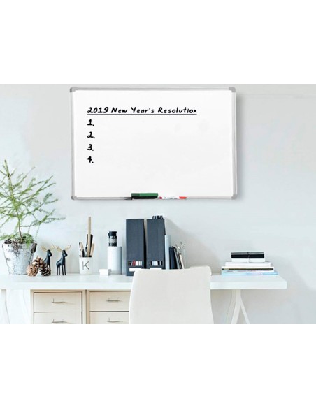 Pizarra blanca q connect melamina marco de aluminio 60x45 cm