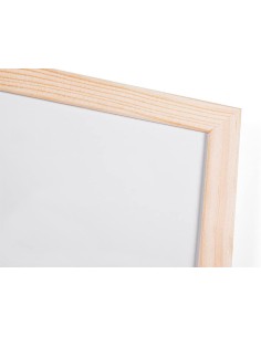 Pizarra blanca q connect melamina marco de madera 60x40 cm