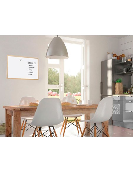 Pizarra blanca q connect melamina marco de madera 40x30 cm