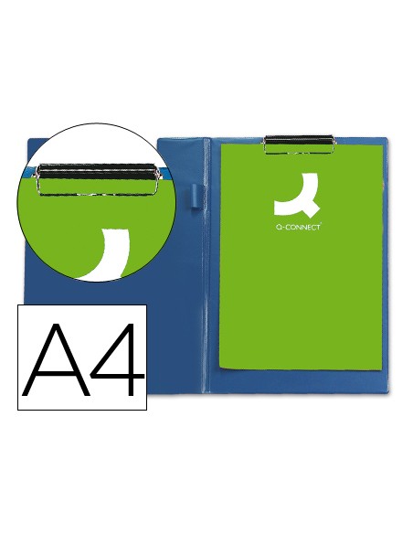 Carpeta q connect miniclips plastico din a4 azul