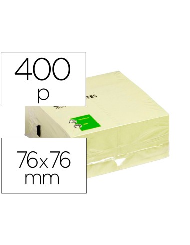 Bloc de notas adhesivas quita y pon q connect 76x76 mm amarillo con 400 hojas