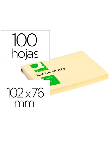 Bloc de notas adhesivas quita y pon q connect 76x102 mm con 100 hojas