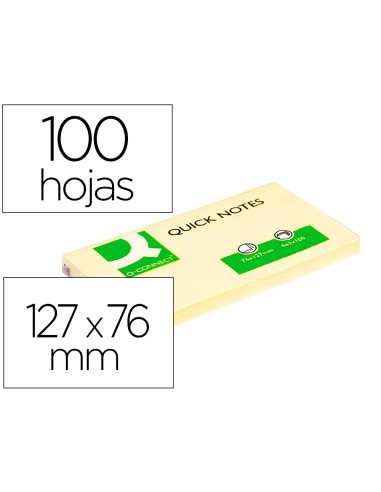 Bloc de notas adhesivas quita y pon q connect 76x127 mm con 100 hojas